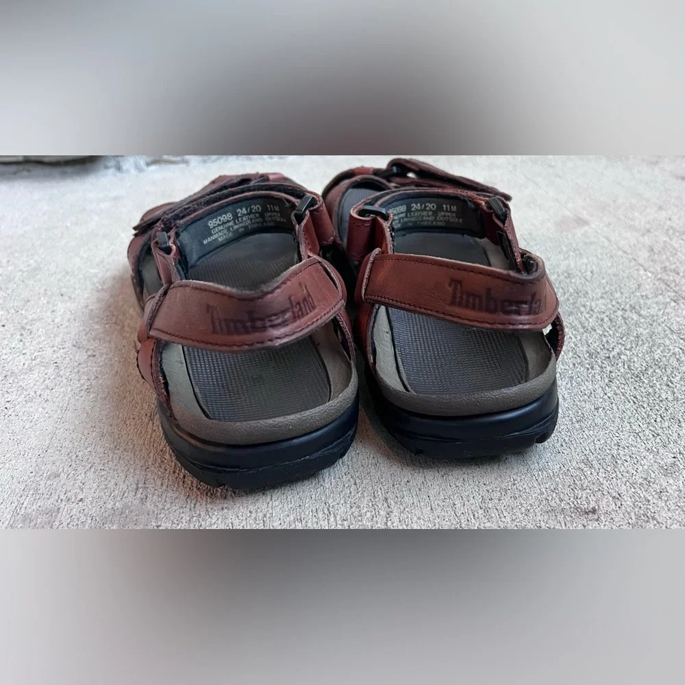 Timberland Leather Hiking Sandals Mens Gorpcore Outdoor Trail Utility Dad Style - Picture 8 of 14